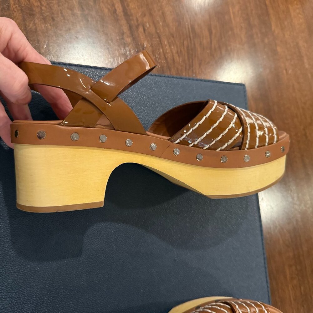 Prada Wooden Platform Sandals